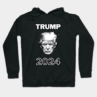 black and white minimalist style - Trump 2024 Hoodie